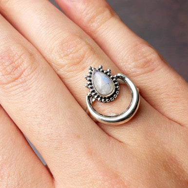 Moonstone Ring - Style 1 | Elegant Sterling Silver Jewelry for Women | Perfect for Everyday Wear, Gift Giving & Special Occasions