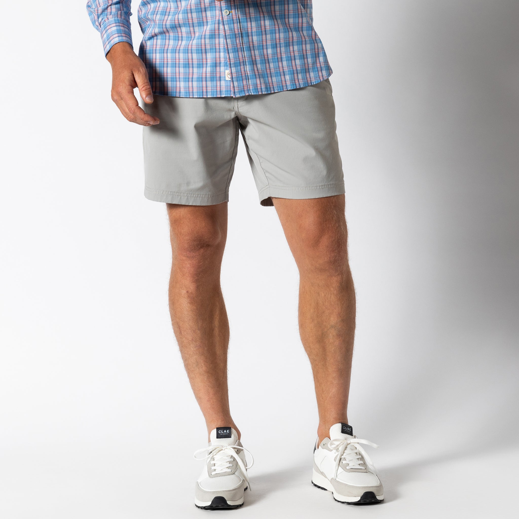 8 Harbor Performance Shorts for Men - Lightweight Quick-Dry Athletic Shorts in Limestone Grey - Perfect for Running, Gym & Outdoor Activities