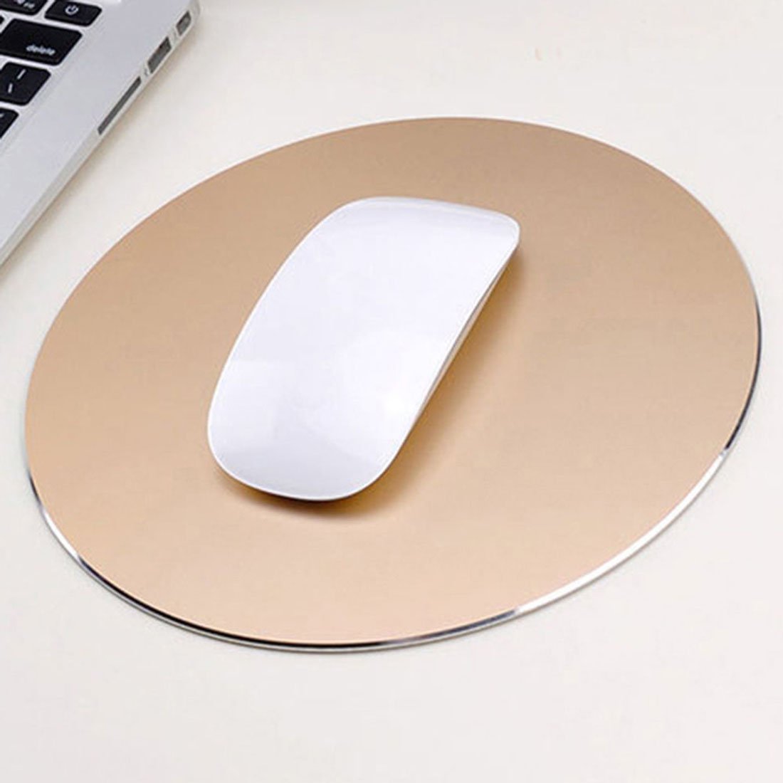 Premium Aluminum Gaming Mouse Pad - Non-Slip Alloy Surface for Fast & Precise Control - Gold Rubber Base - Perfect for PC, Laptop, Office & Esports Gaming