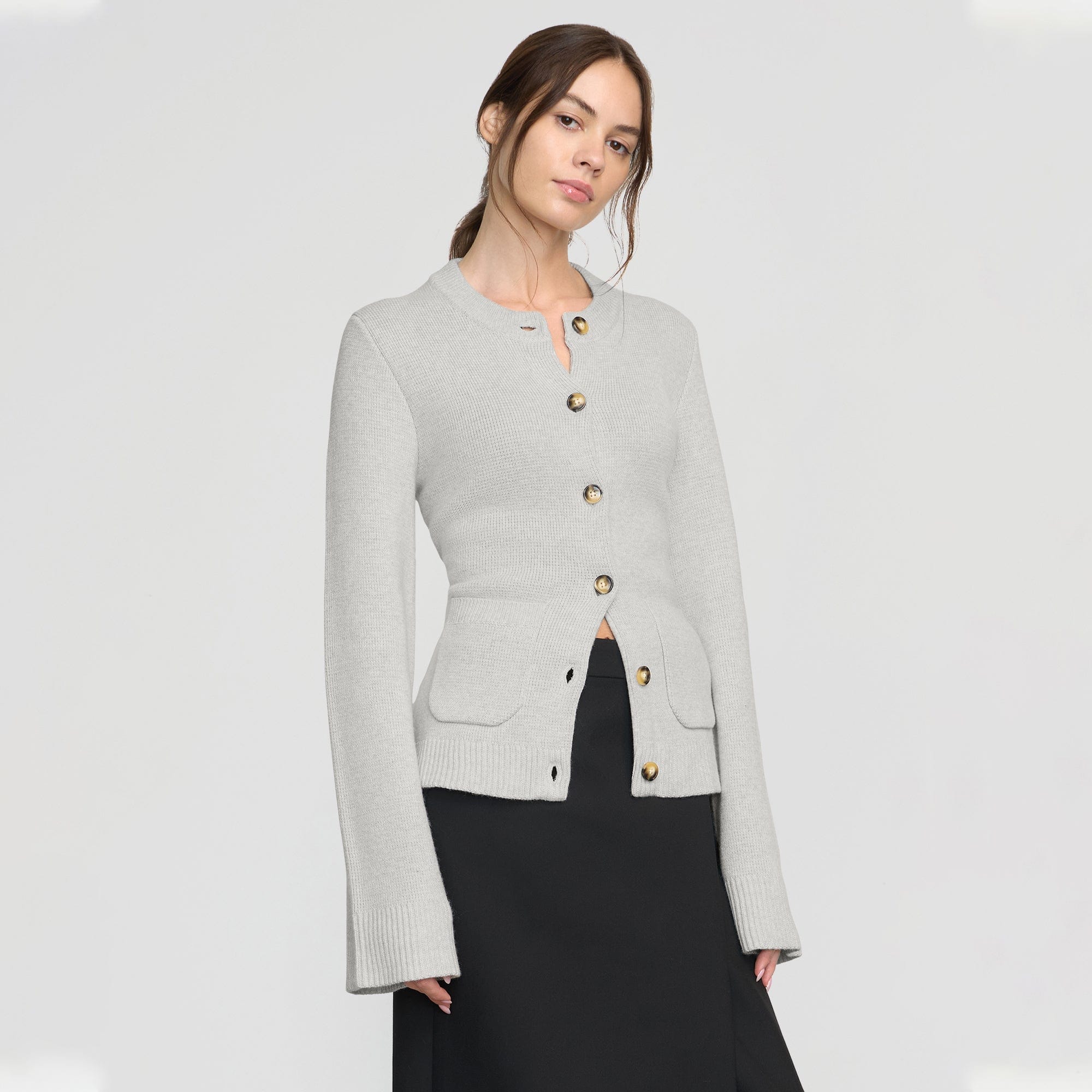 Eames Organic Cotton Wool Button Cardigan for Women & Men - Cozy Winter Knit Sweater for Casual Wear & Office Outfits