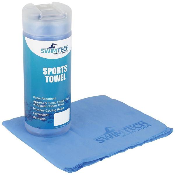 SwimTech Quick Dry Sports Towel - Lightweight & Absorbent Blue Workout Towel for Swimming, Gym, Yoga & Outdoor Activities