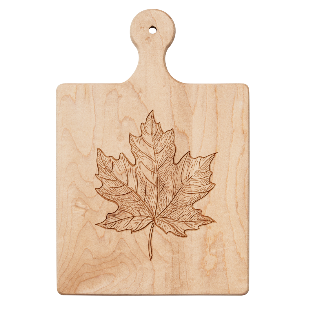 Premium Handcrafted Maple Wood Paddle Board with Maple Leaf Design - 9