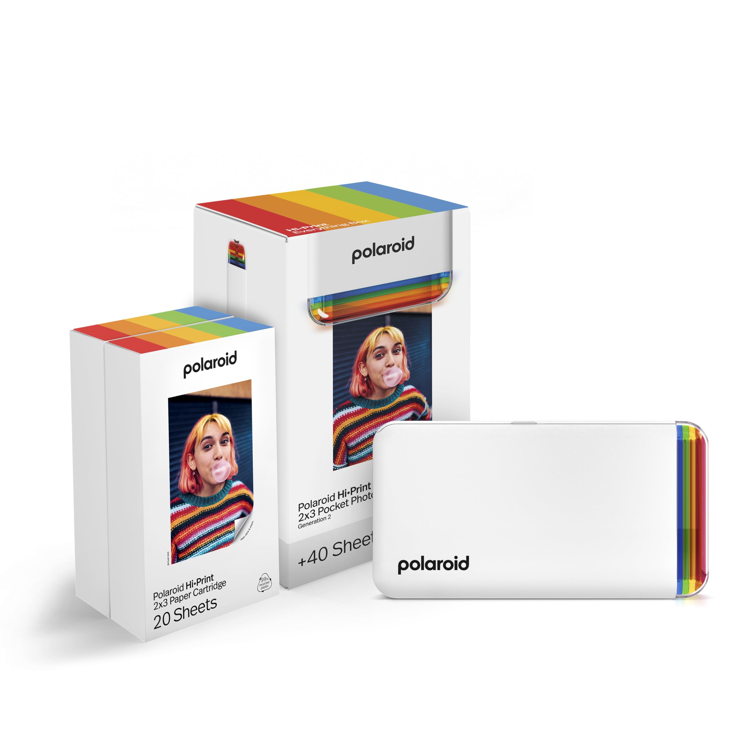 Polaroid Hi-Print 2nd Gen Bluetooth Photo Printer with 40 Sheets of 2x3