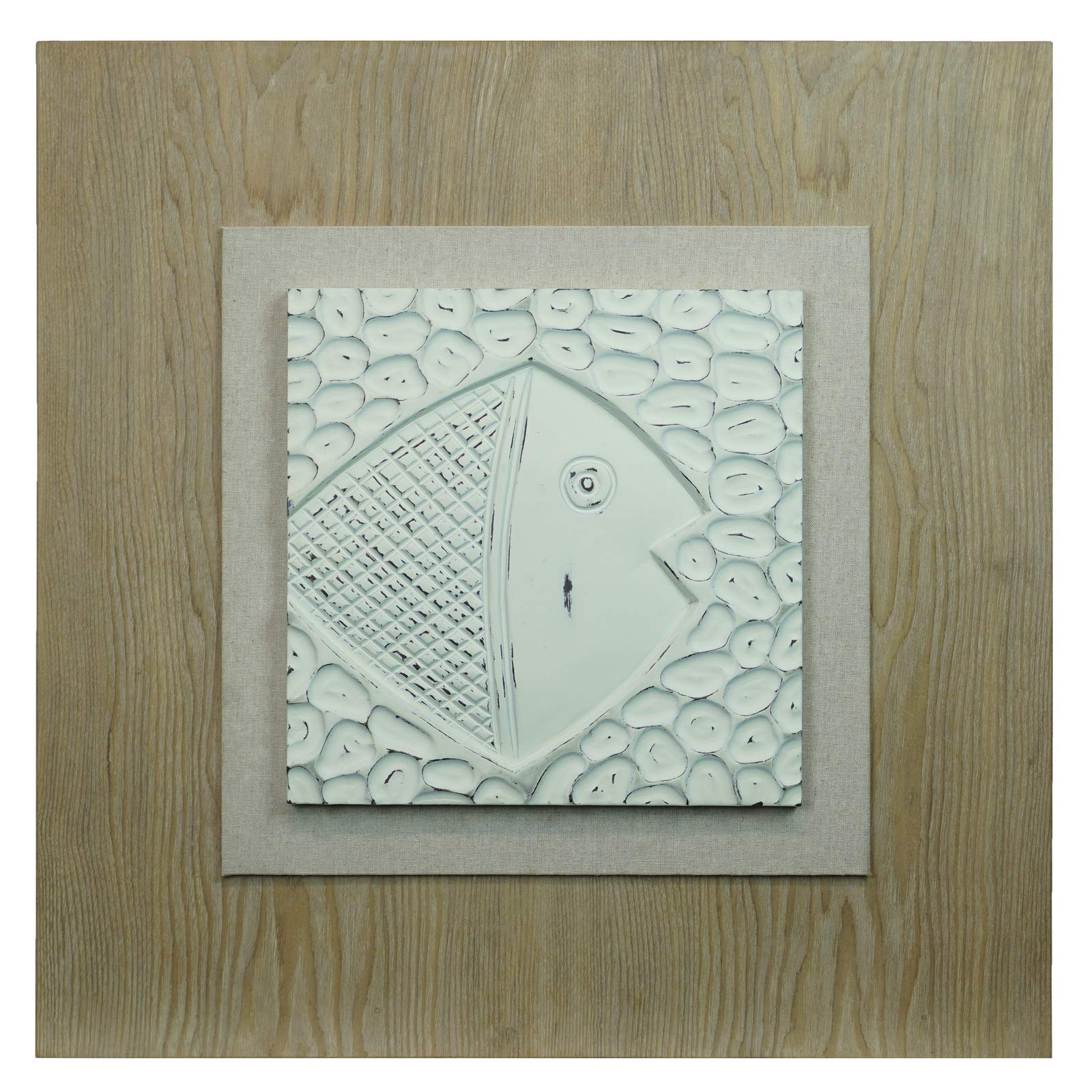 Fish On A Tile Shadow Box - Style B | Handmade Wooden Wall Art Decor for Home, Office & Gifts | Perfect for Coastal, Nautical & Beach House Themes