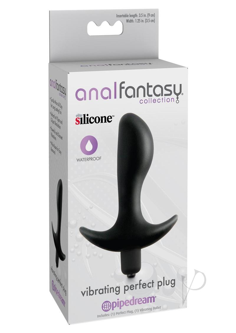 Anal Fantasy Collection - Waterproof Vibrating Silicone Butt Plug (3.5 Inch, Black) for Couples Play & Solo Pleasure