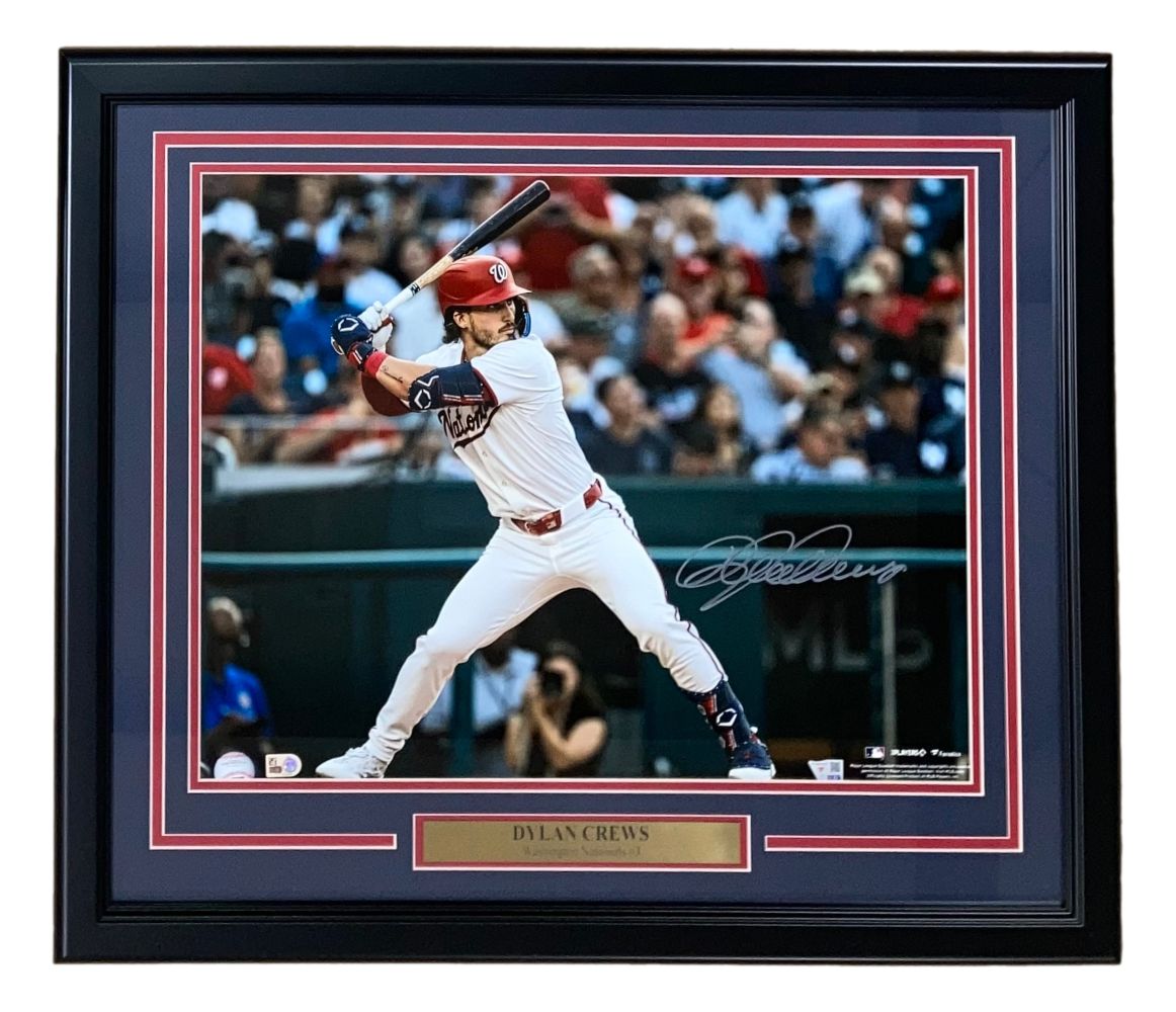 Dylan Crews Autographed 16x20 Framed Photo - Washington Nationals Memorabilia - Perfect for Sports Fans, Collectors, and Home/Office Decor