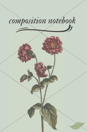 Vintage Botanical Composition Notebook - College Ruled & Wide Ruled Lined Paper Journal, 120 Pages, 6