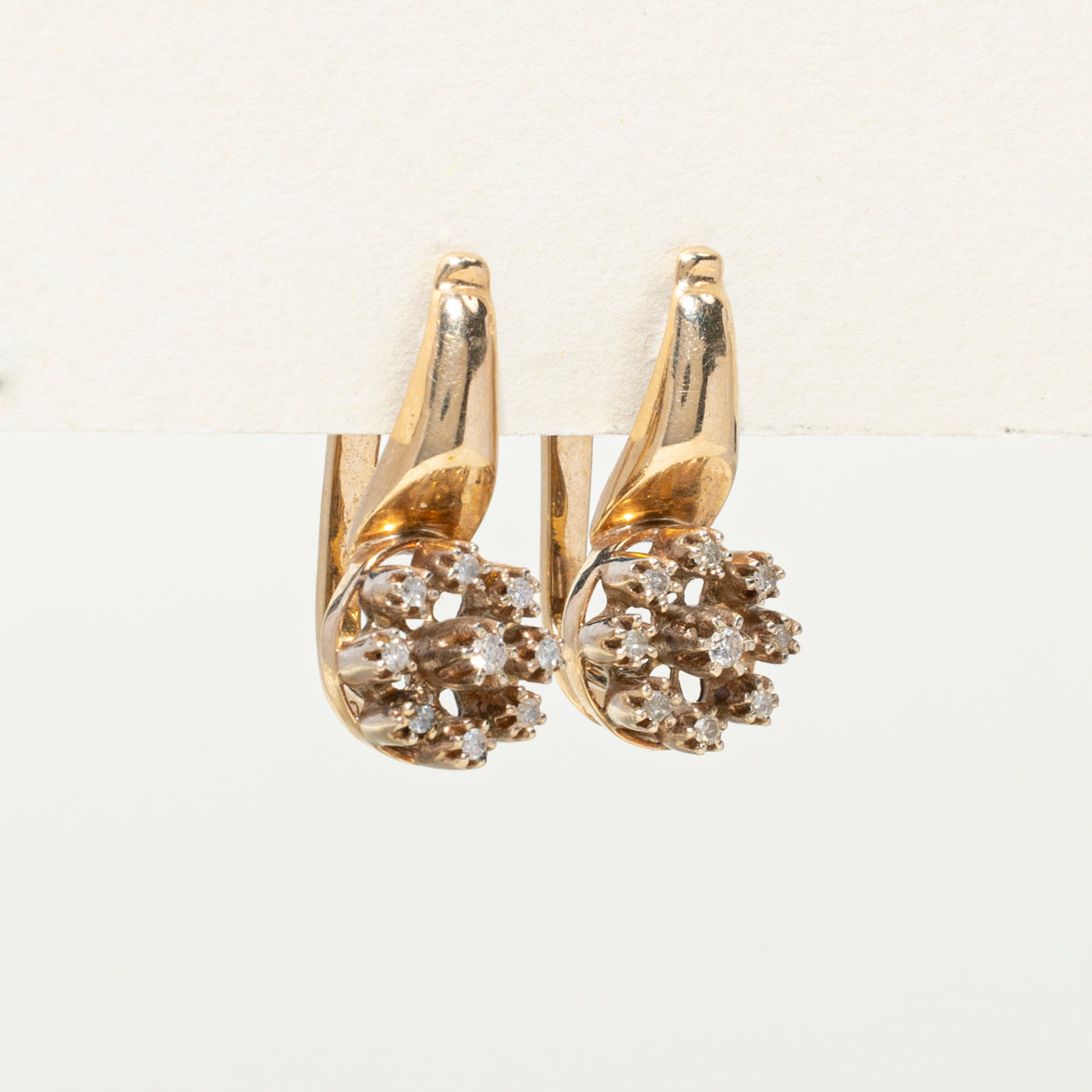 0.20ctw Diamond Cluster Drop Earrings for Women - Elegant Dangling Ear Jewelry for Parties, Weddings & Special Occasions