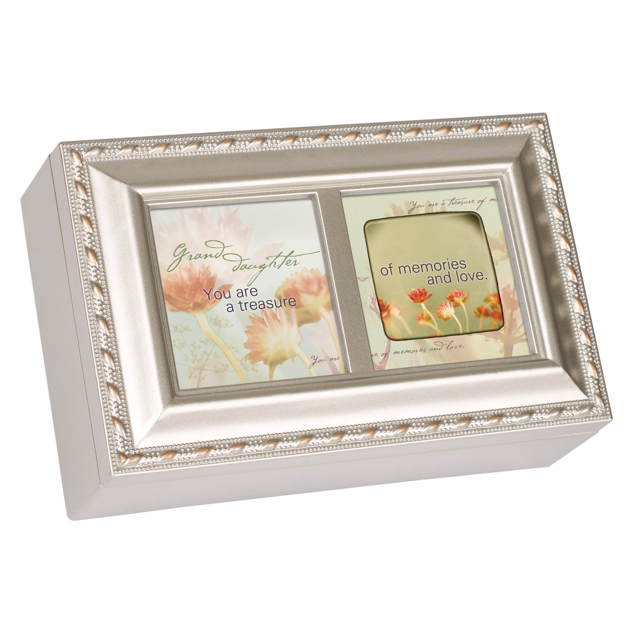 Elegant Silver Petite Music Jewelry Box for Granddaughter - Plays 'You Light Up My Life' Song | Perfect Gift for Birthdays, Anniversaries & Special Occasions