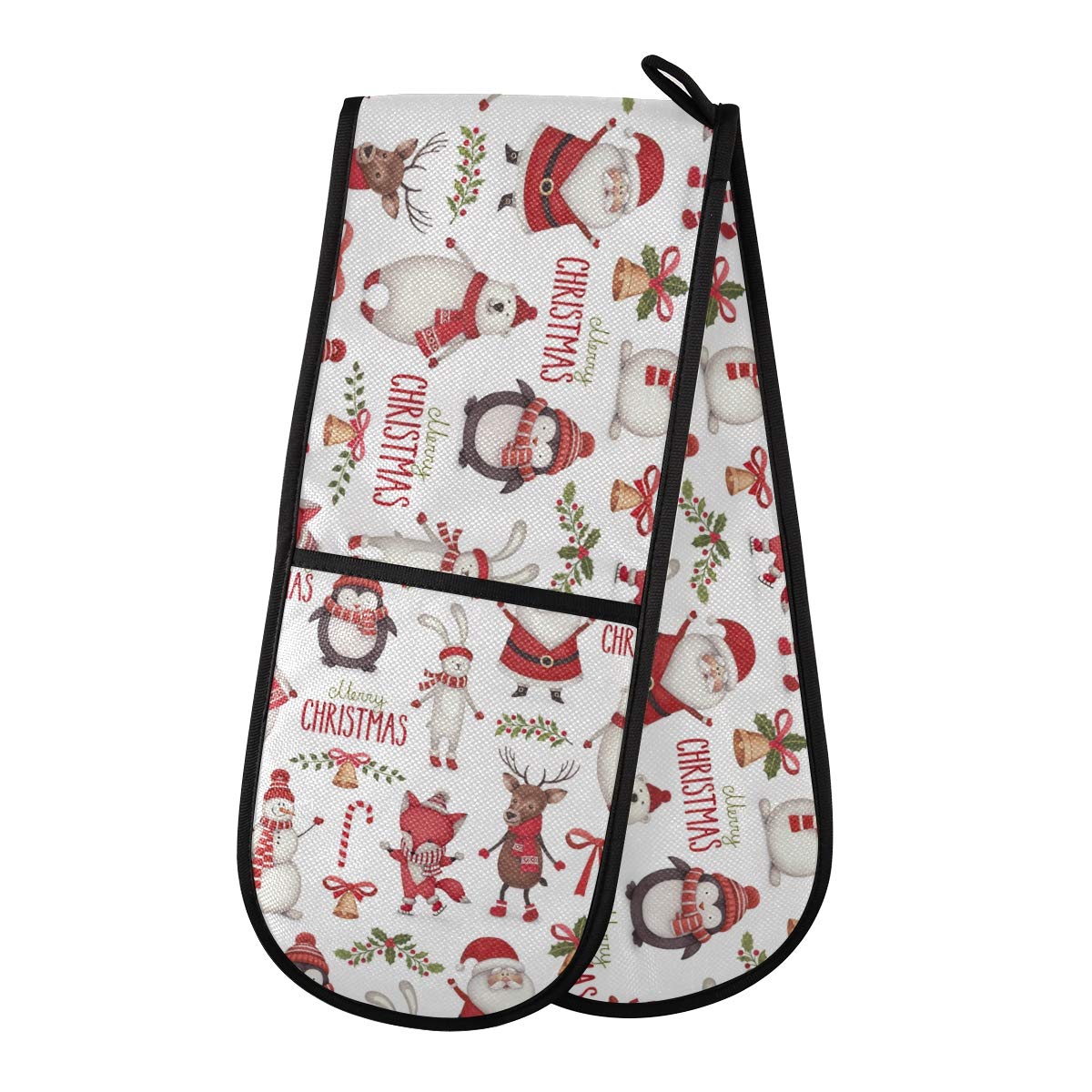 Heat Resistant Christmas Santa Claus Reindeer Oven Mitts - Extra Long 7