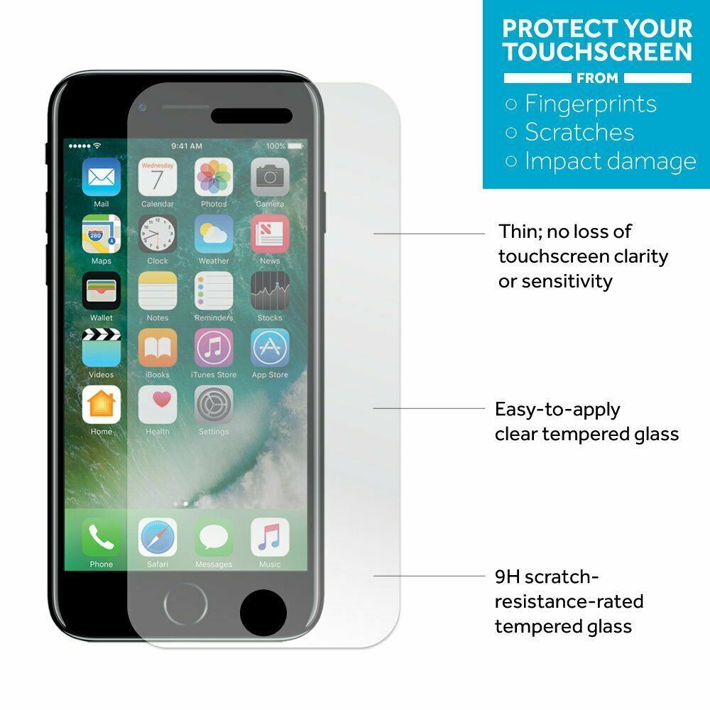 Griffin 9H Tempered Glass Screen Protector for iPhone 6/6S/7/8 Plus (5.5 Inch) - Ultra Clear, Anti-Scratch, Bubble-Free - Perfect for Daily Protection & Gaming