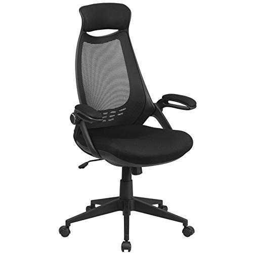 Scranton & Co Modern High Back Mesh Swivel Office Chair - Ergonomic Adjustable Black Desk Chair for Home & Office Workspace - Perfect for Long Hours of Computer Work, Gaming, and Video Conferencing