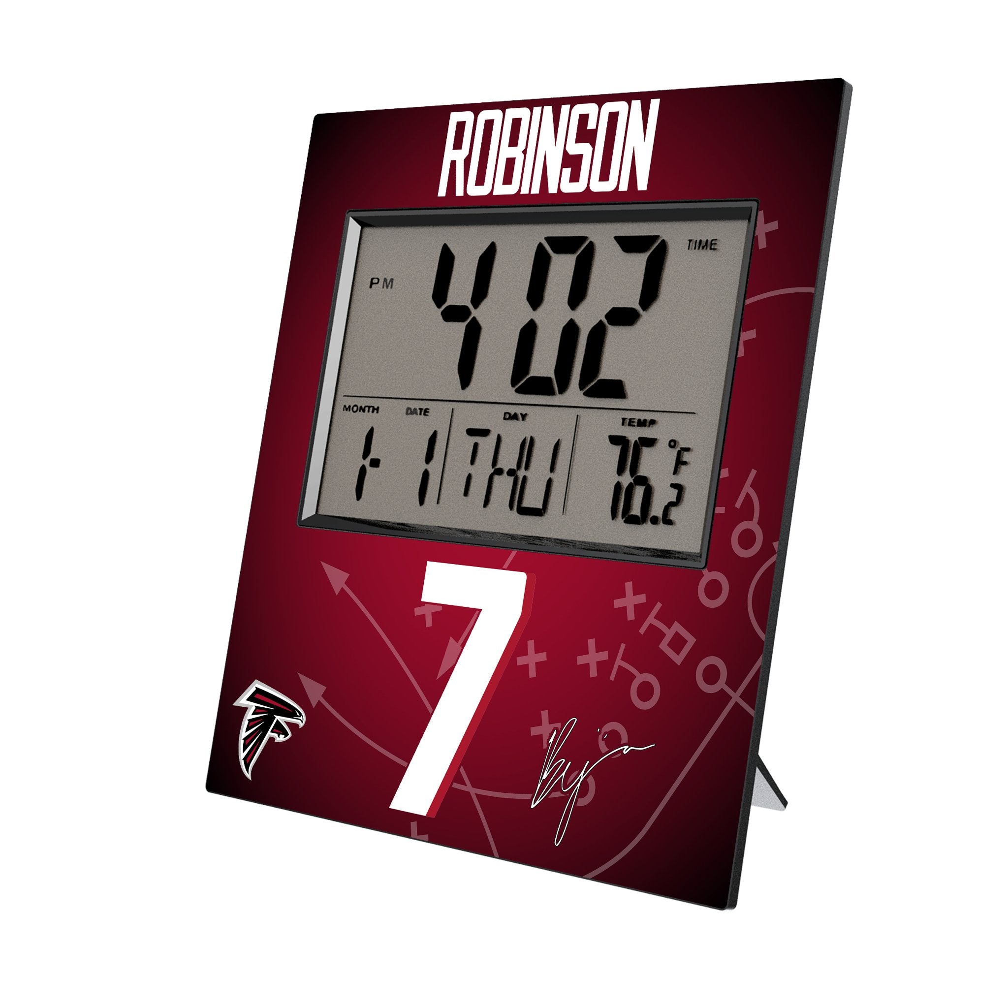 Bijan Robinson Atlanta Falcons Football Game Wall Clock - 7 Inch Tactical Sports Fan Gift for Home, Office, and Man Cave Decor