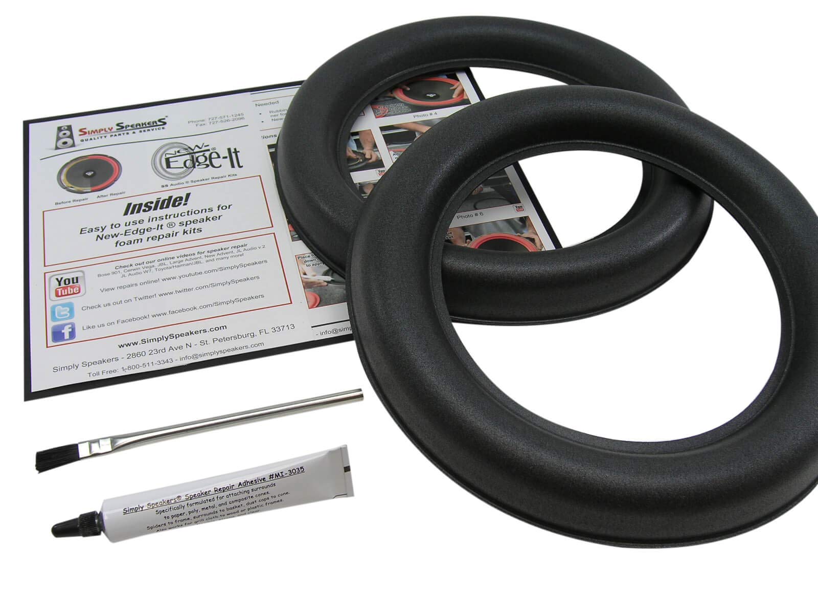 JL Audio 10 Inch W7 Foam Speaker Repair Kit - Super Wide Roll for 10W7 (Pair) | FSK-10JL-W7 | Perfect for Car Audio & Home Theater Systems