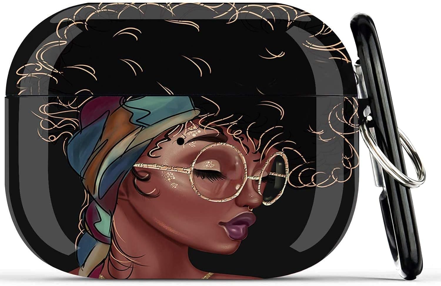 Shockproof Hard Case Cover for Apple AirPods Pro - Protective Skin with Keychain, Portable & Durable (Black) - Perfect for Women & Girls, Ideal for Travel, Gym, and Everyday Use