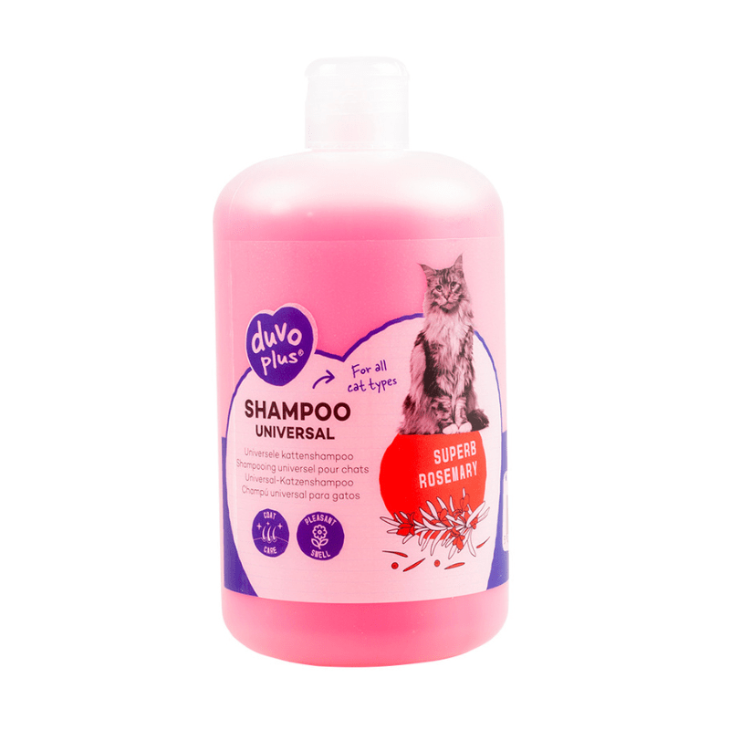 DUVO PLUS Cat Shampoo with Rosemary Extract - Gentle & Natural 250ml for Long-Haired & Short-Haired Cats - Perfect for Bathing, Grooming & Odor Control