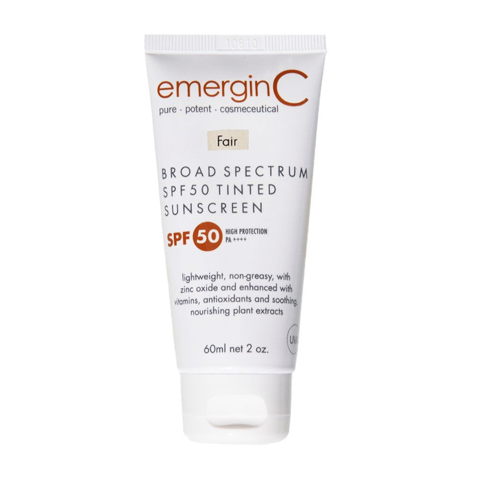 EmerginC Broad Spectrum Tinted Sunscreen SPF 50 - Oil-Free Mineral Sunscreen for Face, Water-Resistant & Non-Greasy - Perfect for Daily Use, Outdoor Activities & Sensitive Skin Protection