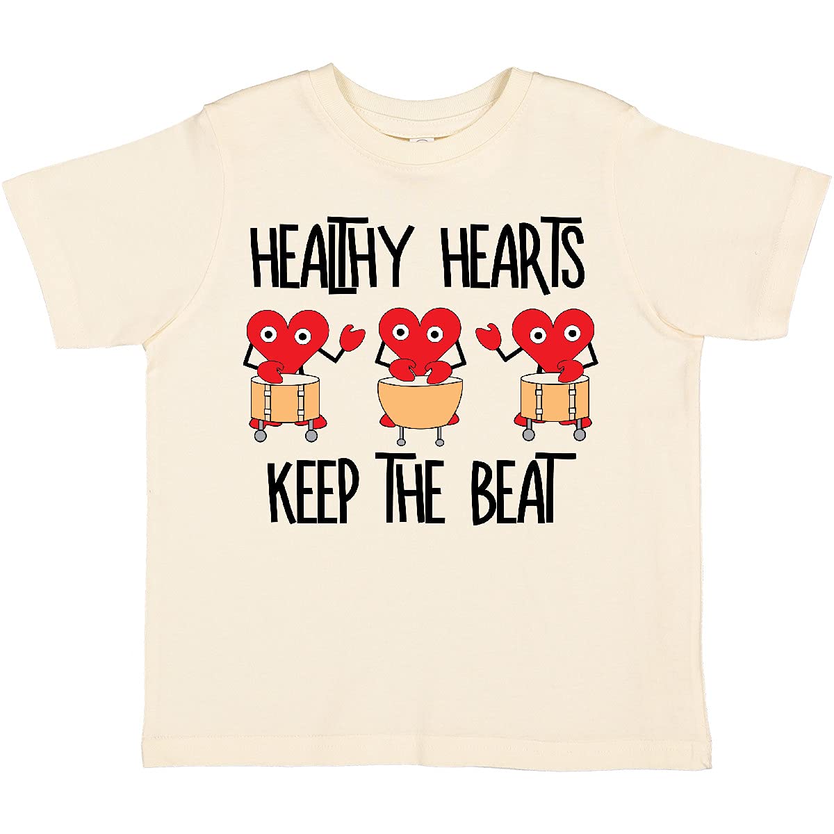 Inktastic Healthy Hearts Toddler T-Shirt - Cute Heart Print Kids Tee for Boys & Girls | Perfect for Playdates, Daycare & Family Photos