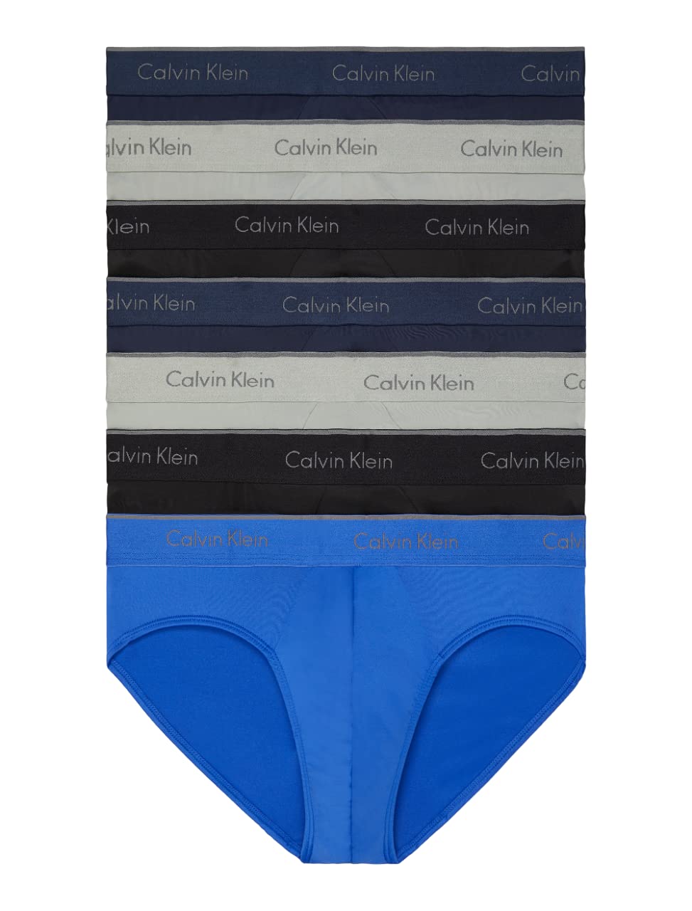 Calvin Klein Men's Micro Stretch 7-Pack Hip Brief Underwear - Soft Cotton Blend, Comfortable Everyday Wear for Work, Gym & Travel