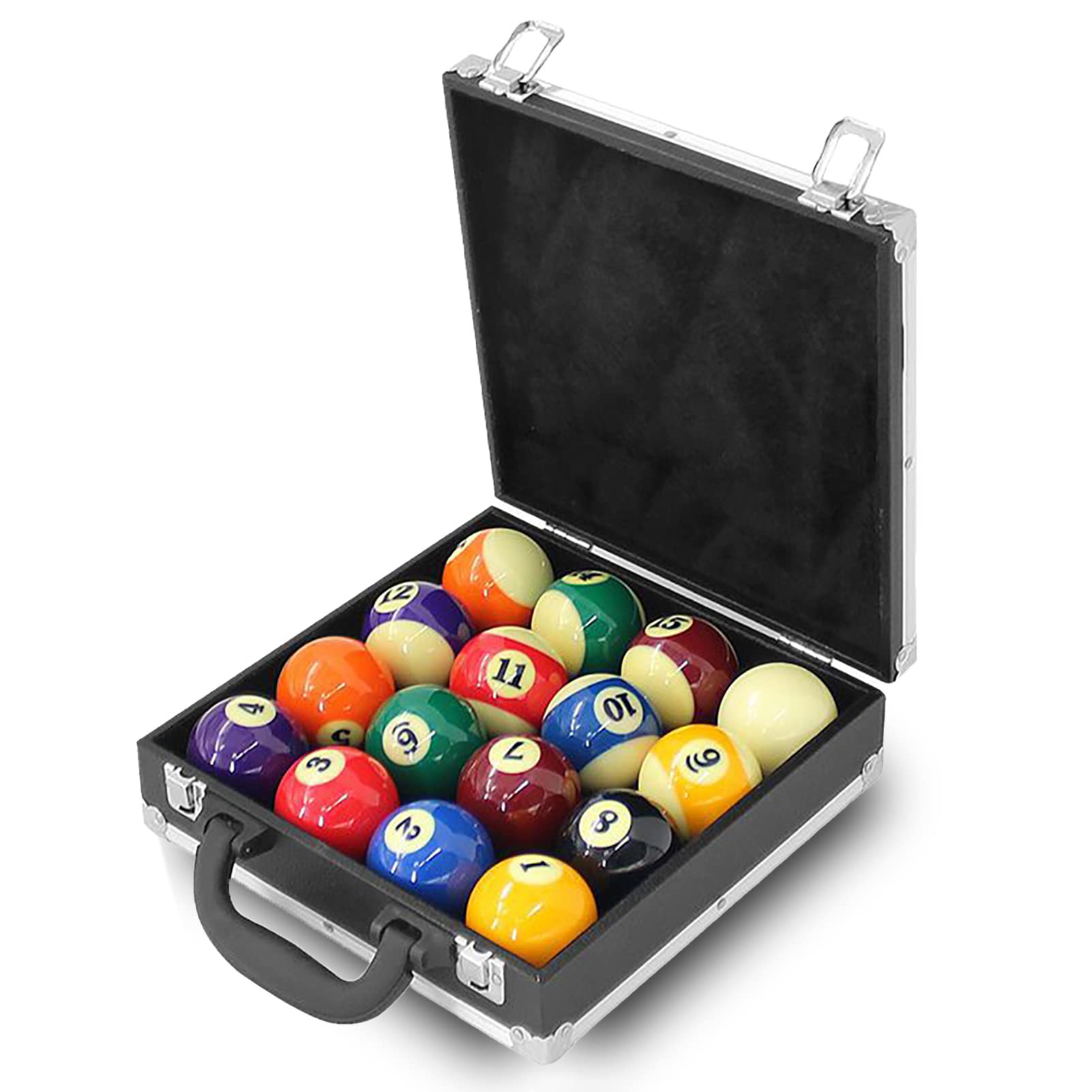 Premium 16-Hole Billiard Balls Storage Box with Secure Latches & Carry Handle - Durable Pool Ball Case for American Billiards - Perfect for Home Game Rooms, Bars, and Professional Pool Tournaments