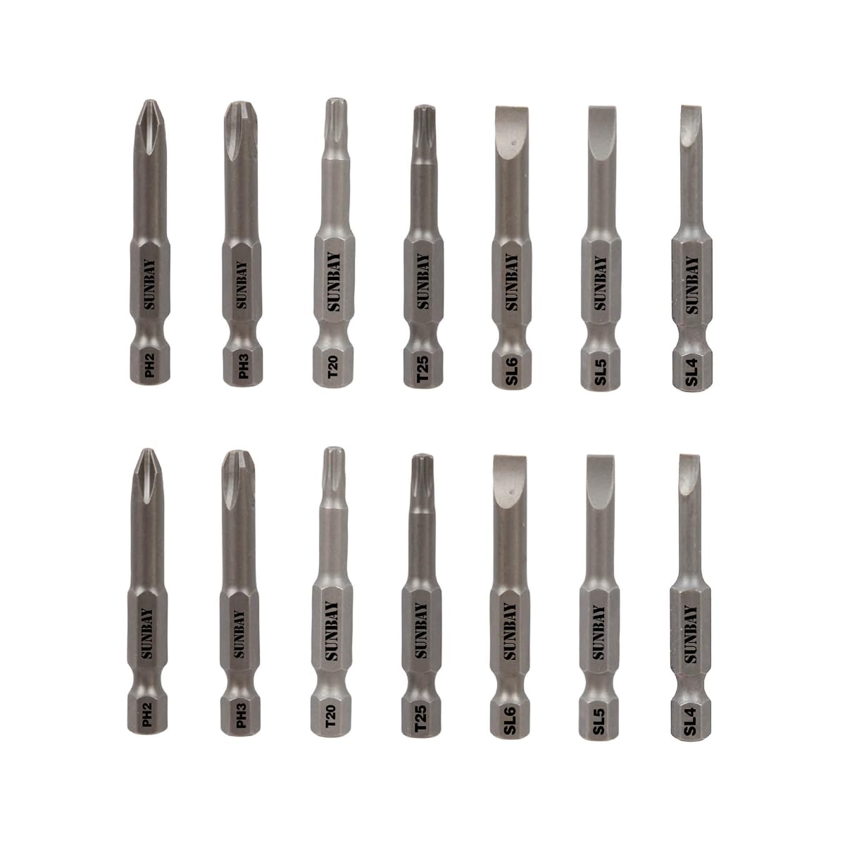 SunBay 12-Piece Screwdriver Bit Set - 2 Inch Magnetic Drill Bits for Power Drills & Impact Drivers - Perfect for Home Improvement, Furniture Assembly & DIY Projects