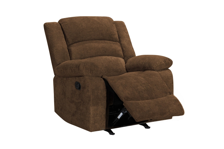 Comfortable Brown Reclining Sofa Set - 3-Piece Leather Living Room Furniture for Relaxation & Movie Nights