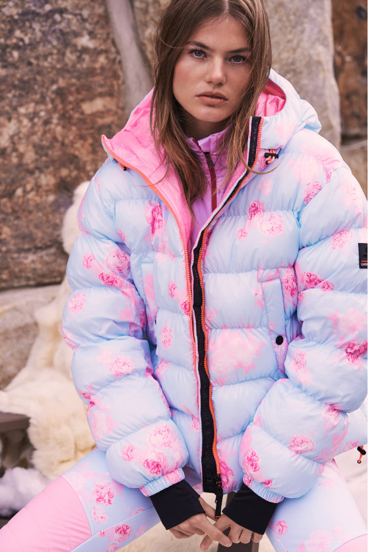 BOGNER FIRE+ICE x LoveShackFancy Women's Printed Rosetta Ski Jacket - Waterproof Winter Coat for Skiing & Snowboarding | Fashionable Outerwear for Cold Weather Adventures
