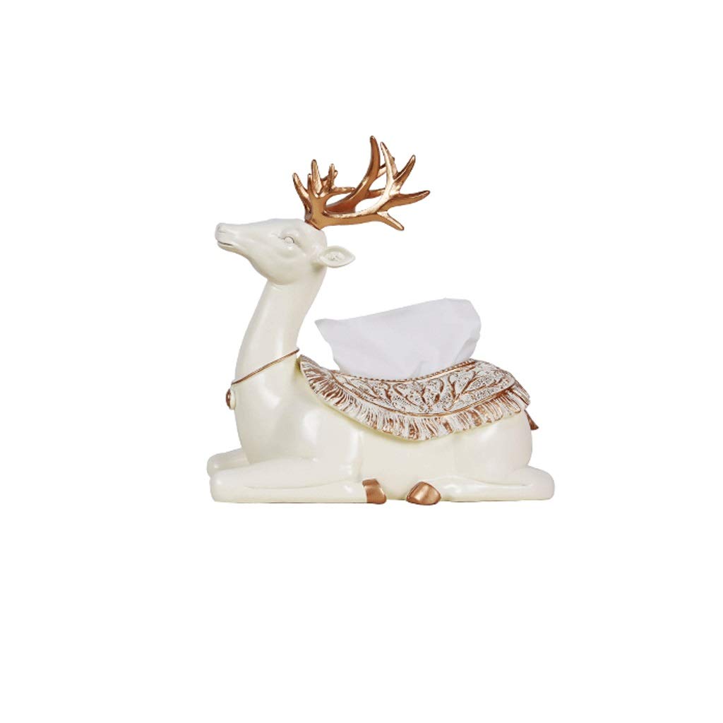 Cute Deer Tissue Box Cover - Animal-Themed Desktop Paper Storage Holder & Facial Tissue Dispenser for Home & Office - White Tissue Box - Perfect for Living Room, Bedroom, and Workspace Decor