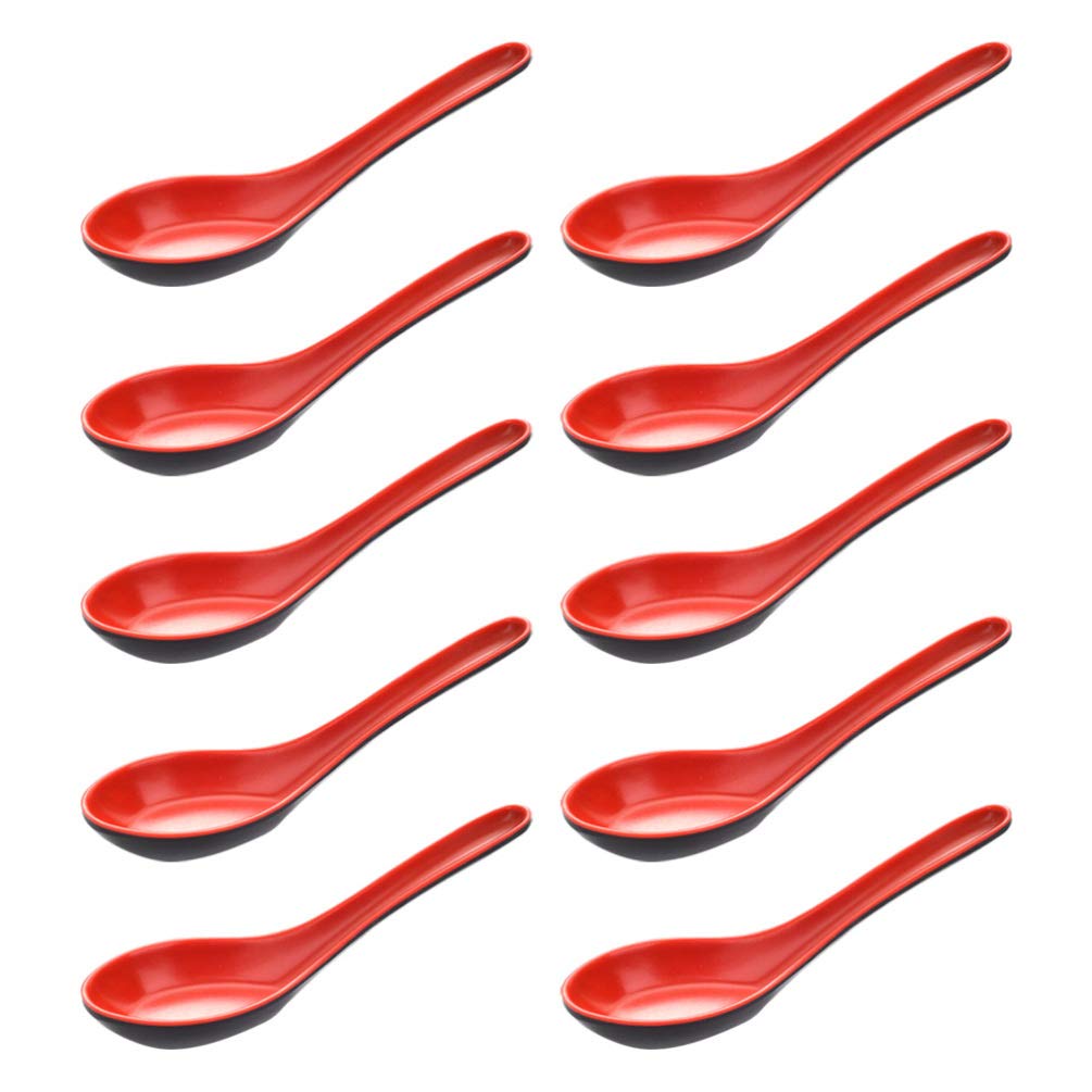 10-Piece Melamine Kitchen Spoon Set - Durable Soup Spoons & Tableware for Restaurants, Picnics, and Outdoor Dining