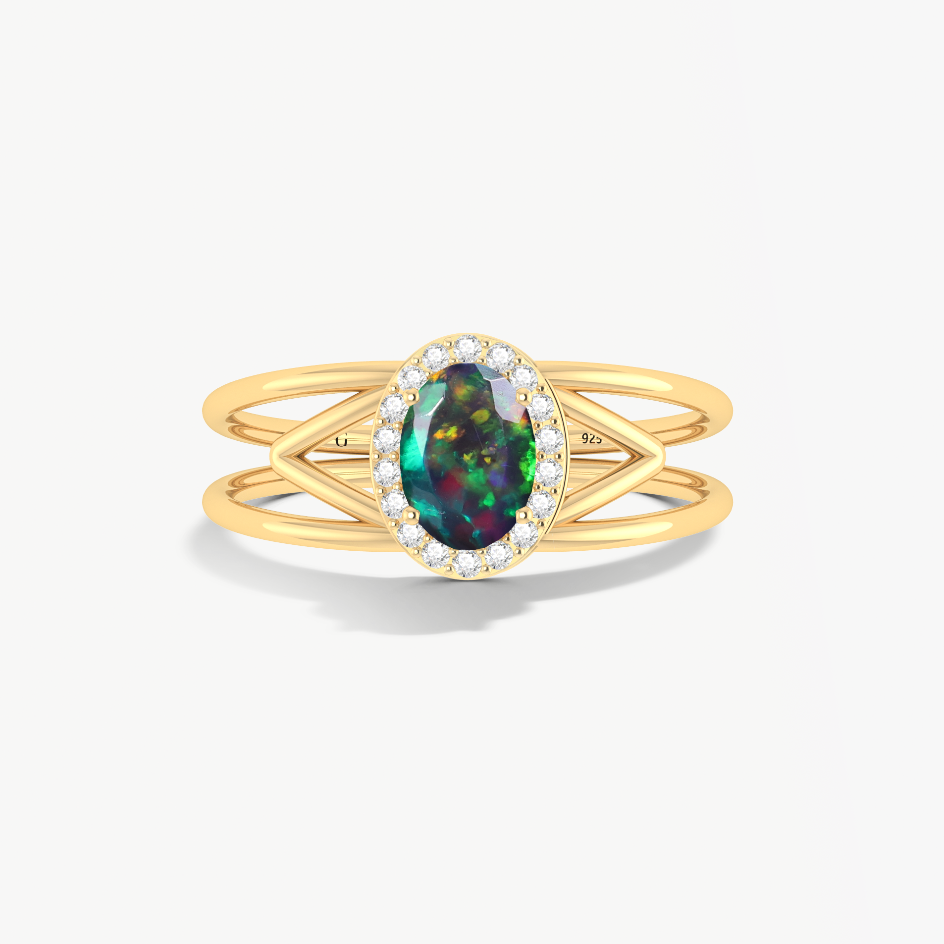 Exquisite Black Fire Oval Ethiopian Opal Gold Wedding Ring for Women – Elegant Bridal Jewelry for Engagement, Anniversary & Special Occasions
