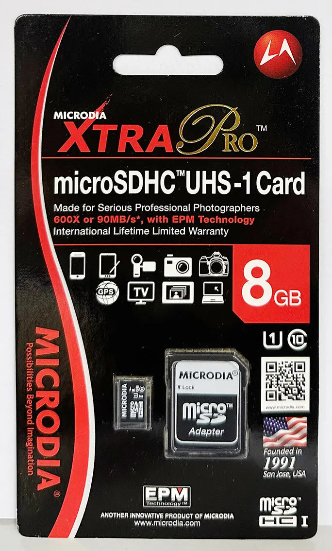 MICRODIA XTRA Pro™ 16GB & 8GB Micro SDHC UHS-I Memory Card with Adapter - High Speed Storage for Smartphones, Cameras, Drones & Gaming Consoles