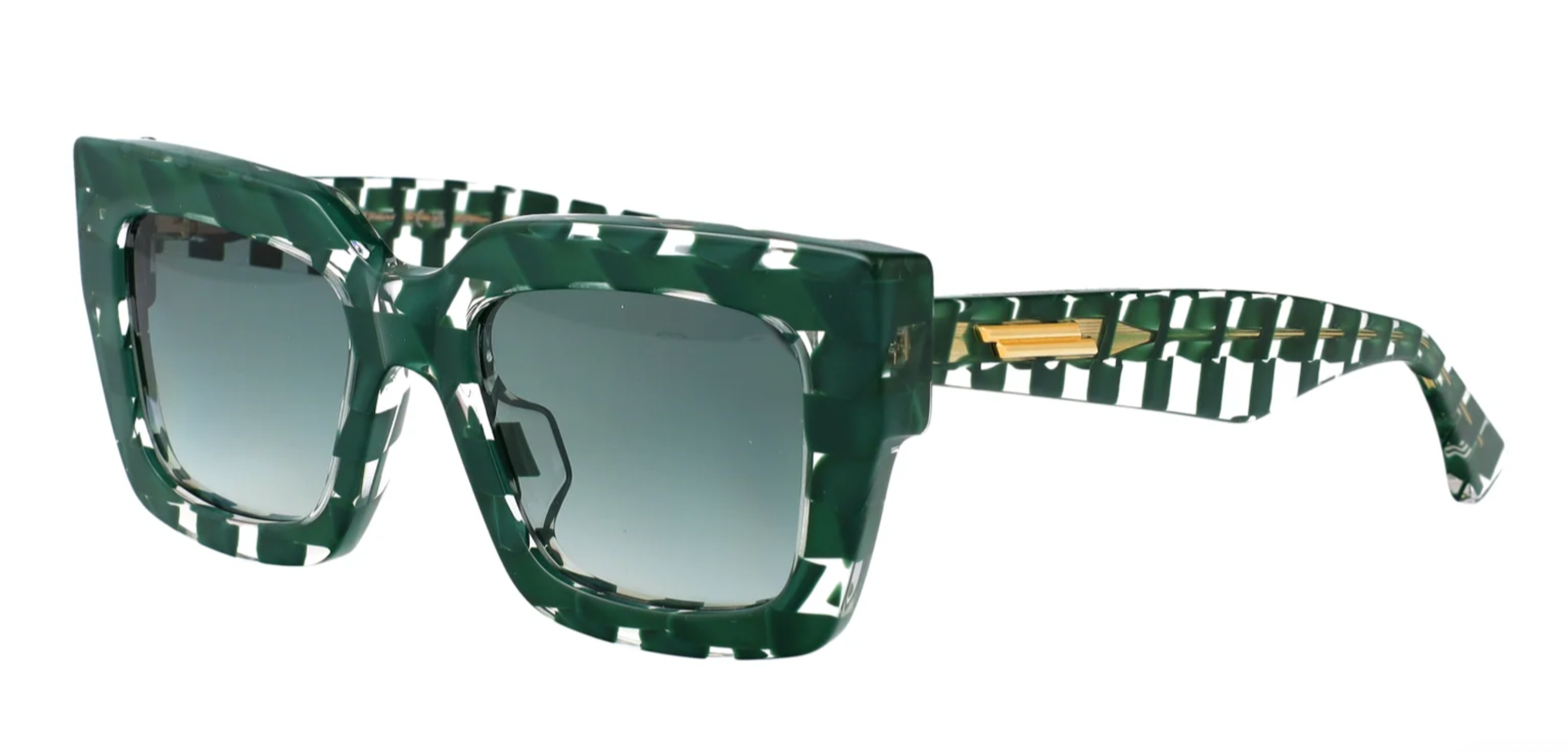 Bottega Veneta BV1212S Braided Green Polarized Sunglasses for Women - UV Protection, Luxury Fashion Shades for Outdoor, Beach & Driving