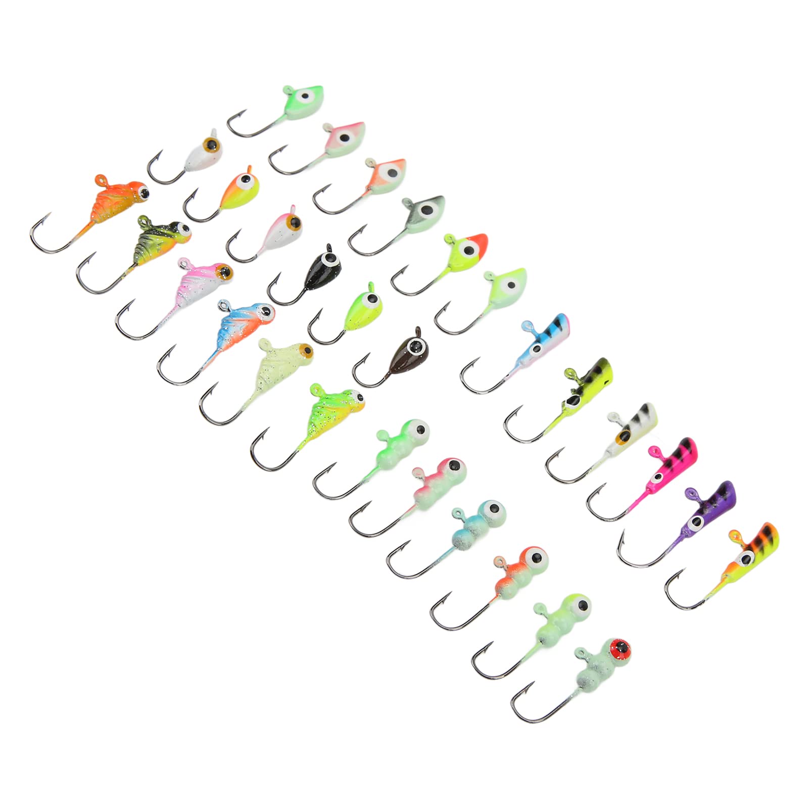 LISND Small Ice Fishing Hooks - Realistic Artificial Jigs for Winter Ice Fishing | Sharp Acuminate Design for Perch, Walleye & Trout | Perfect for Ice Fishing Trips & Outdoor Adventures
