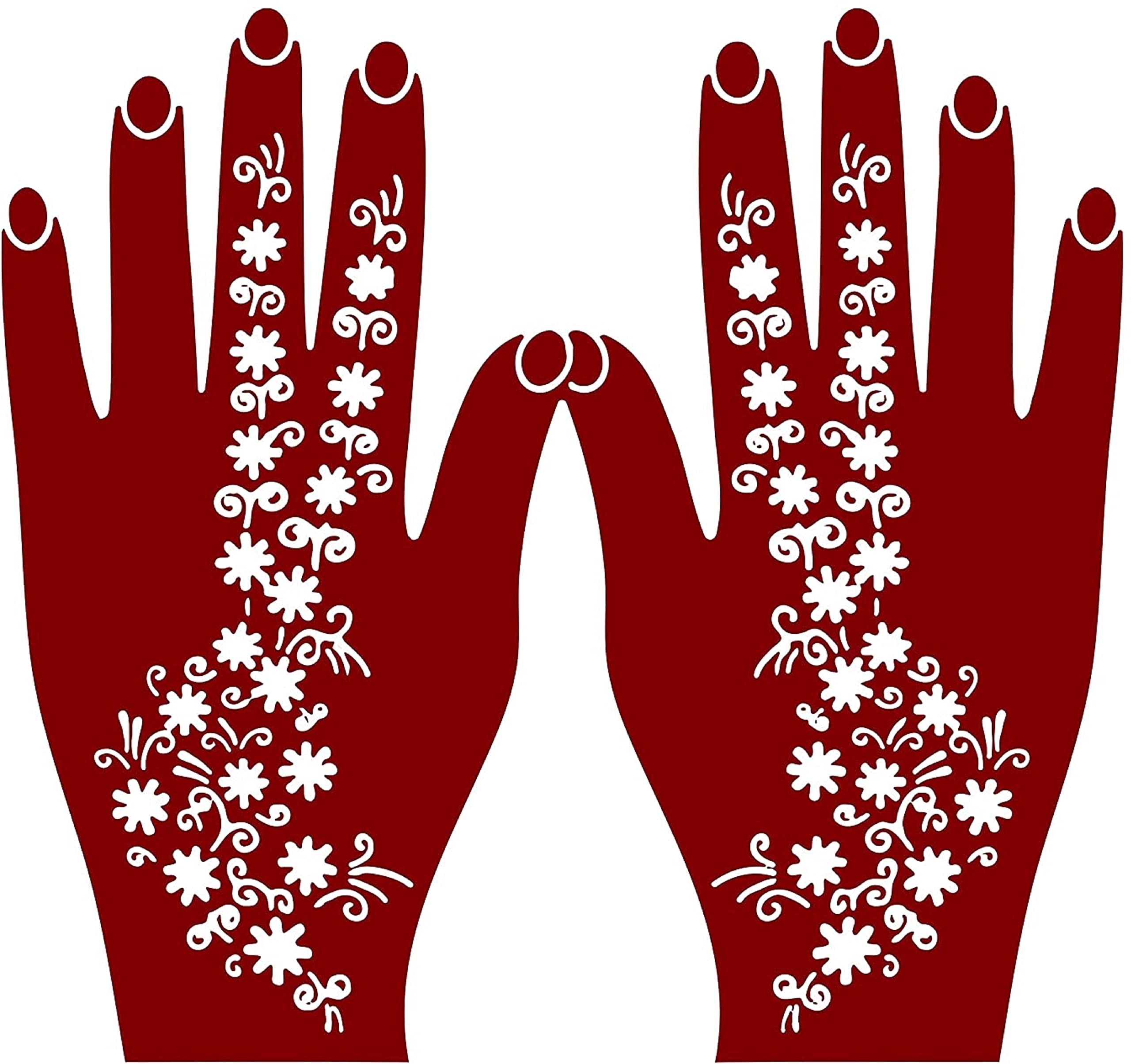 KICKWIX Henna Tattoo Stencils Kit - Easy Mehndi Design Templates for Women, Girls & Kids - Includes 02 Reusable Stickers & Instruction Guide - Perfect for Parties, Festivals & DIY Body Art
