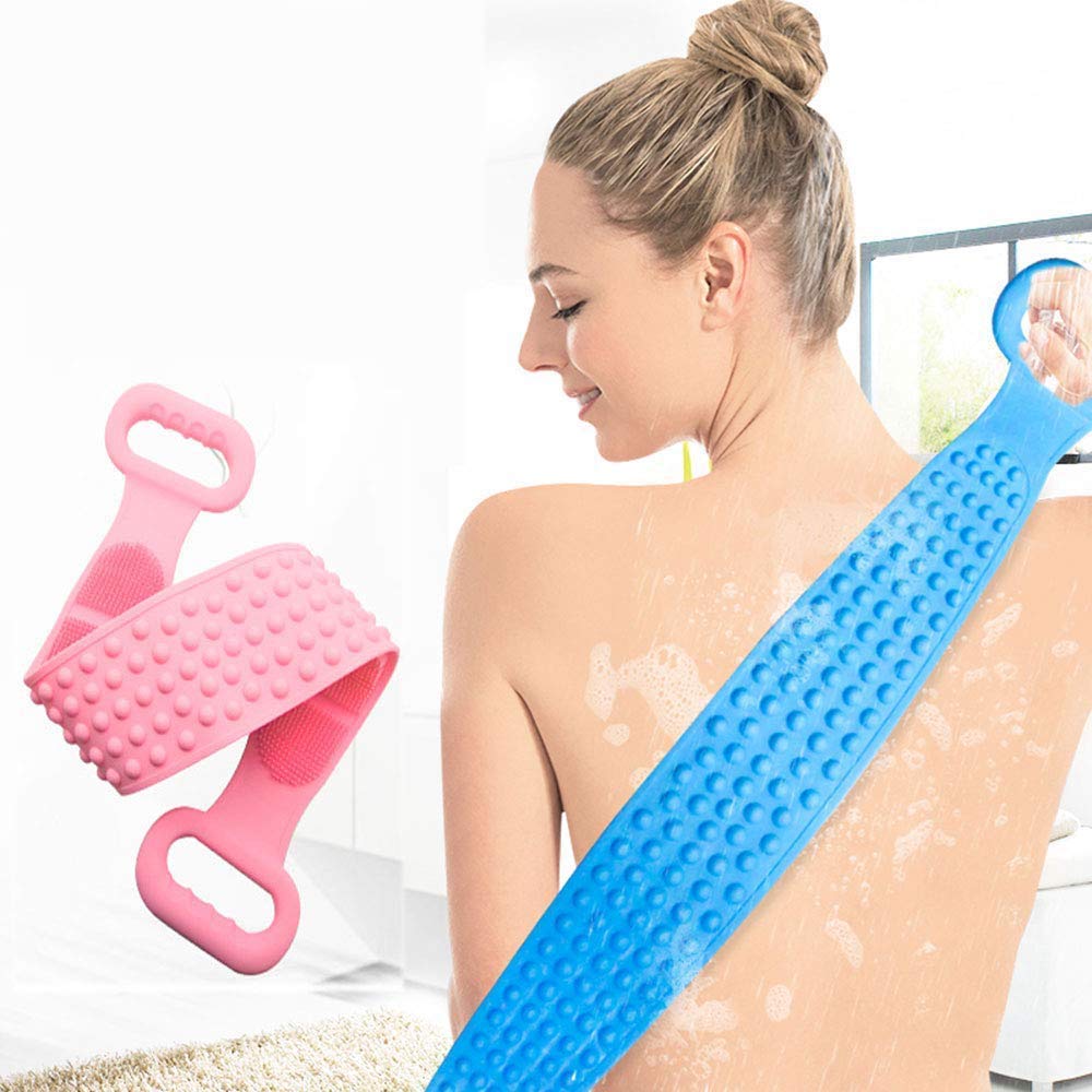 CAZINA Soft Body Brush with Shampoo Dispenser & Back Scrubber - Gentle Exfoliating Bath Brush for Dead Skin Removal, Massage & Cleansing - Perfect for Men, Women & Kids - Ideal for Shower, Bath & Spa Relaxation