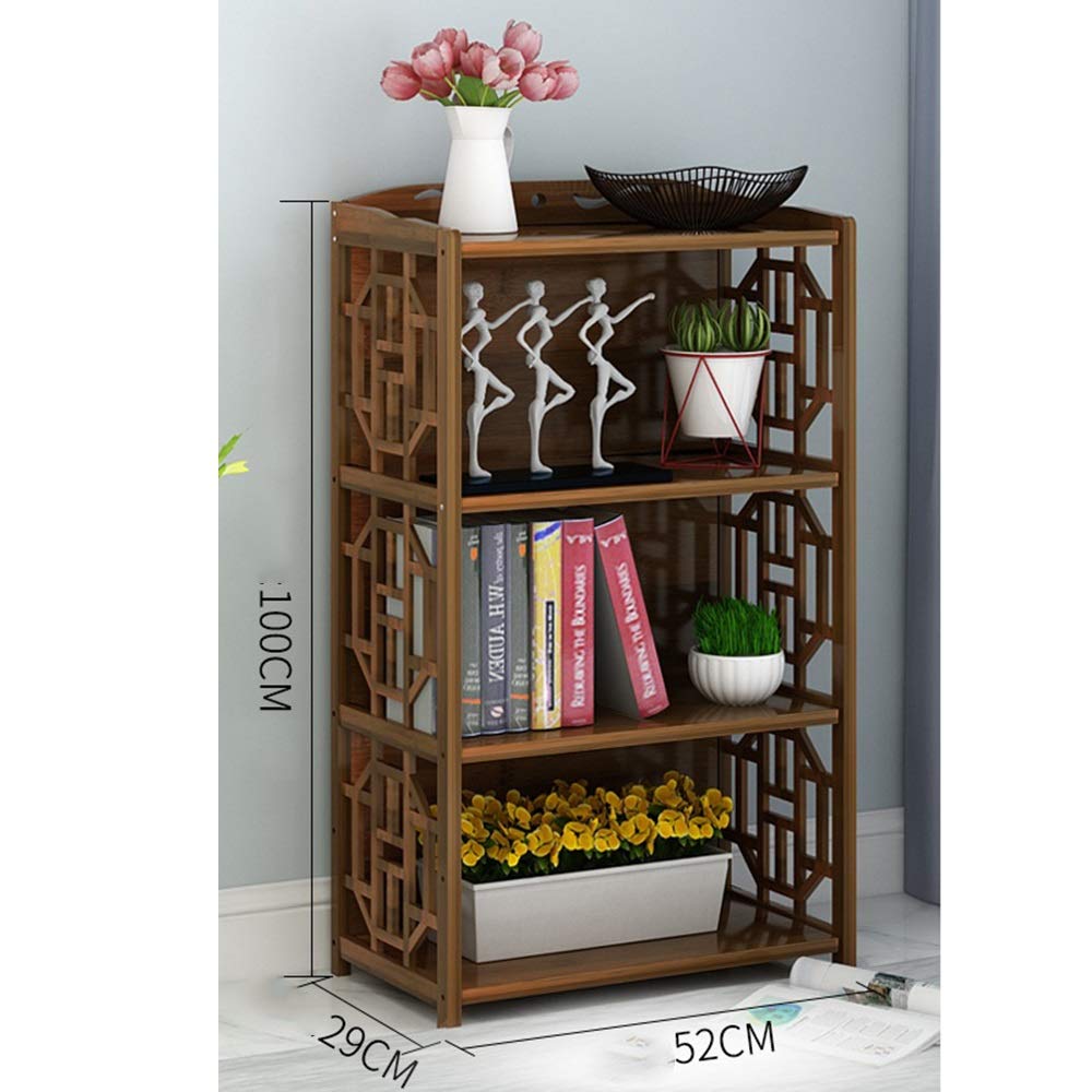 Xiaomei Antique Solid Wood Bookshelf - 3-Tier 52cm Multi-Functional Bookcase for Home, Office & Study | Classic Floor Standing Shelf for Books, Decor & Student Organization