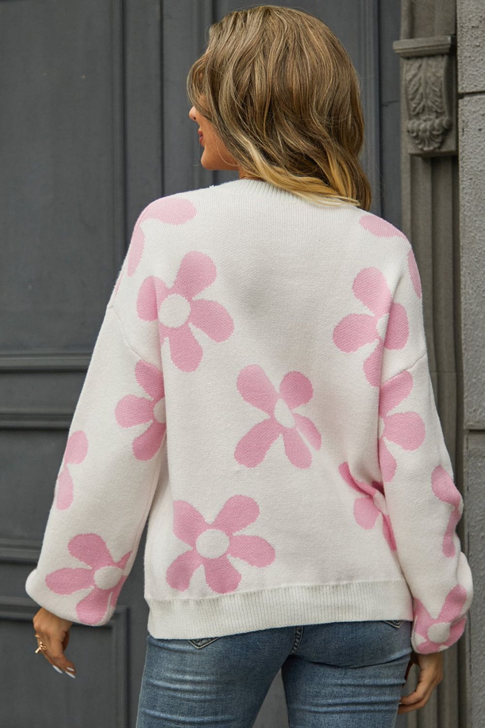 Floral Super Cute Sweater - Women's Trendy Knit Pullover for Spring & Fall | Perfect for Casual Outfits, Dates, and Office Wear