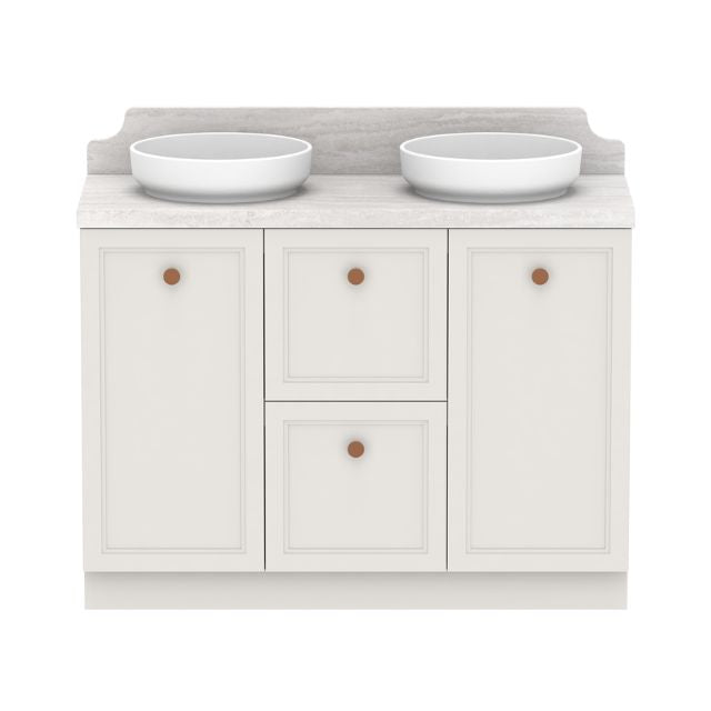 ADP Mabel Floor Standing Vanity with Premium Solid Surface Benchtop - Modern Cherry Pie Finish Bathroom Vanity for Master Bedroom & Guest Bathroom