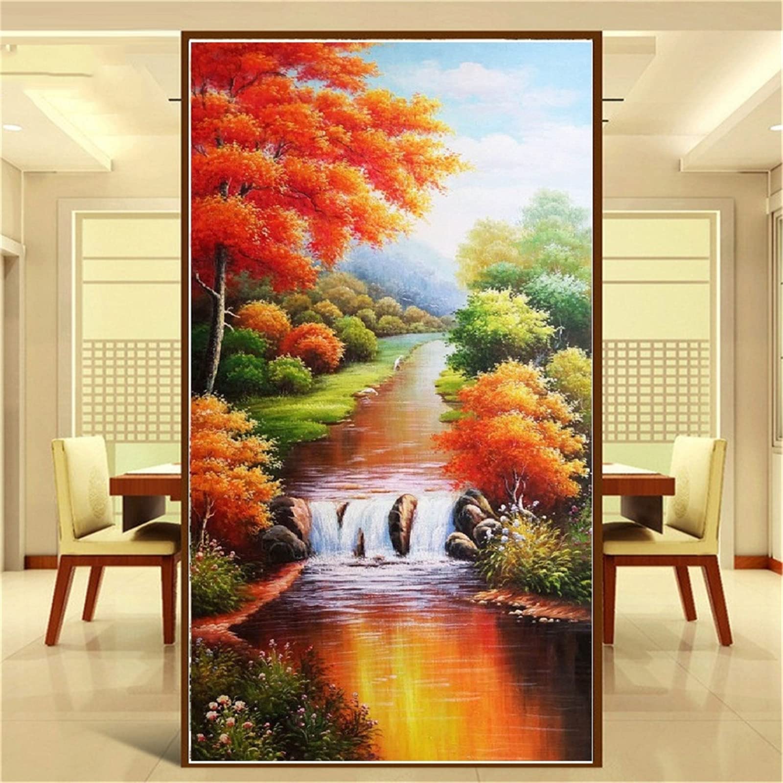 5D Diamond Painting Kits for Adults & Kids - DIY Round/Full Drill Diamond Art by Numbers Kit - Forest Autumn Landscape Wall Decor (32x88in) - Perfect for Home Decor, Gift Giving & Relaxation Therapy