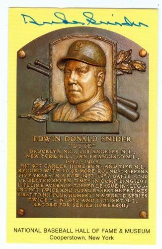 Duke Snider Autographed Hall of Fame Postcard 3.5x5.5 - Brooklyn Dodgers MLB Cut Signatures - Perfect for Baseball Memorabilia Collectors & Dodgers Fans Display