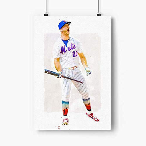 Pete Alonso New York Mets Baseball Poster Art Print - 12x18 Inches Unframed - Baseball Player Wall Decor, MLB Fan Gift for Home, Office & Man Cave