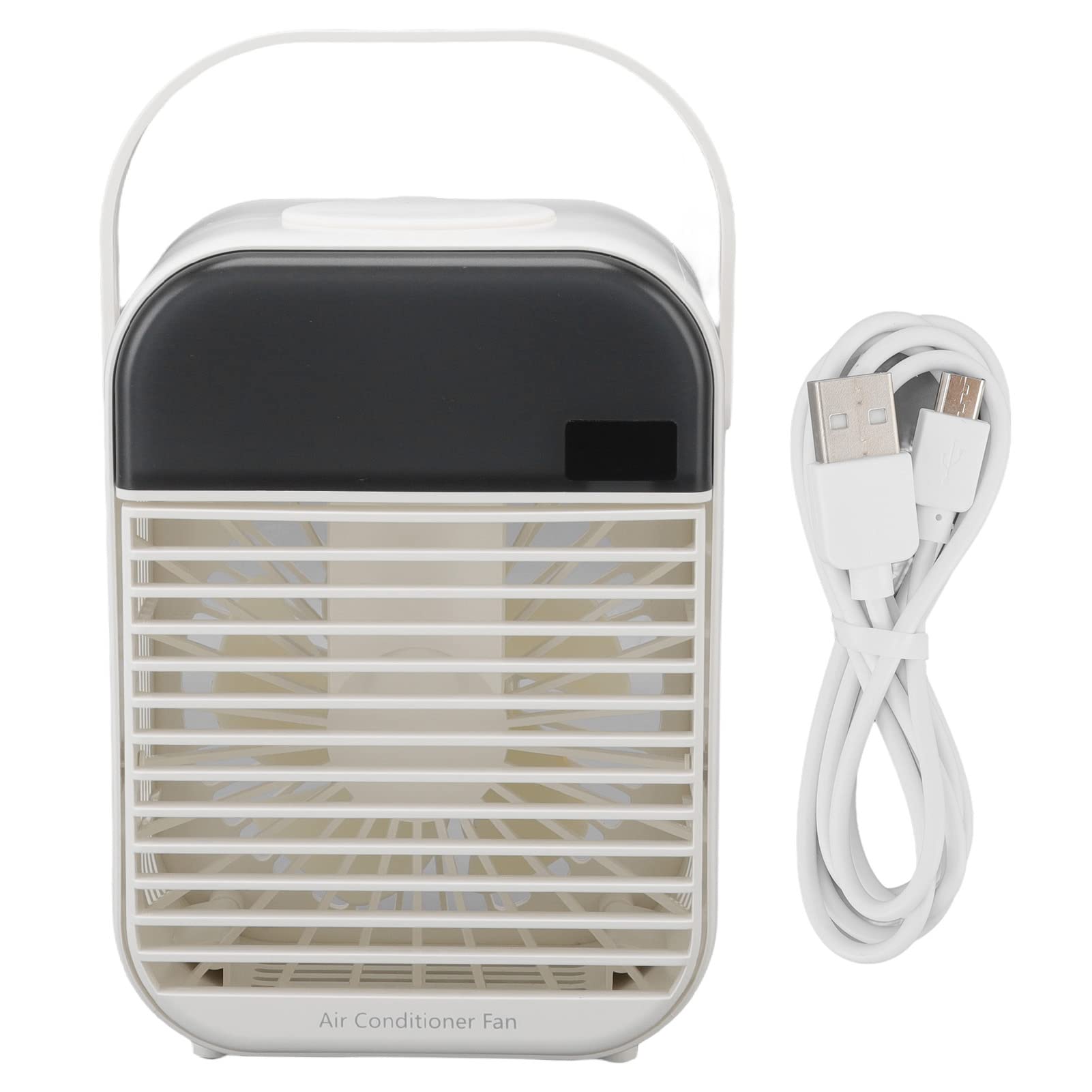 Portable USB Air Conditioner Fan - 3 Speed Levels, Low Noise Evaporative Cooler for Home, Office & Dormitory | Perfect for Summer Cooling, Bedroom & Workspace (White)