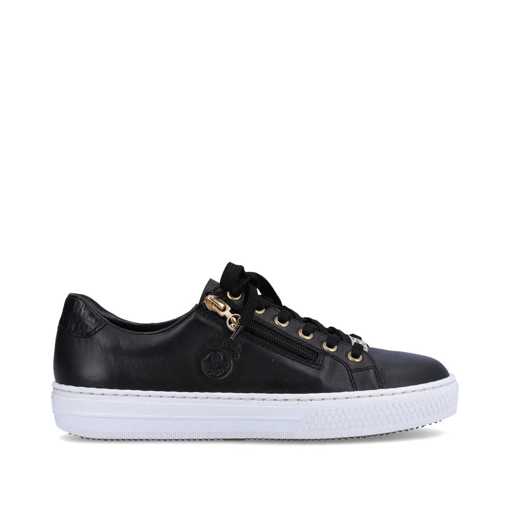 Rieker L59L1 Black Women's Comfortable Slip-On Shoes for Work, Casual & Walking | Lightweight & Stylish Footwear