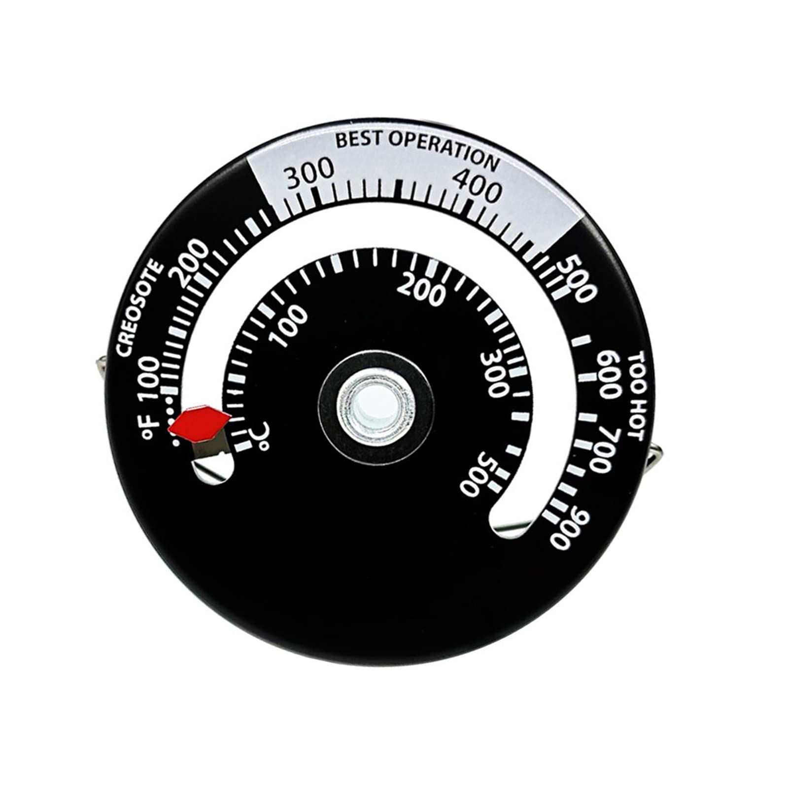 Mulcort Magnetic Wood Stove Thermometer with Probe - High Sensitivity Fireplace Fan & BBQ Oven Temperature Meter for Home, Camping, and Outdoor Cooking
