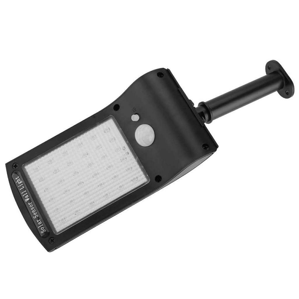 Waterproof Solar Powered Outdoor Motion Sensor Wall Light - 36 LED Warm White PIR Security Light for Patio, Garden, Pathway (Black) | Perfect for Christmas Decor, Backyard Lighting & Nighttime Safety