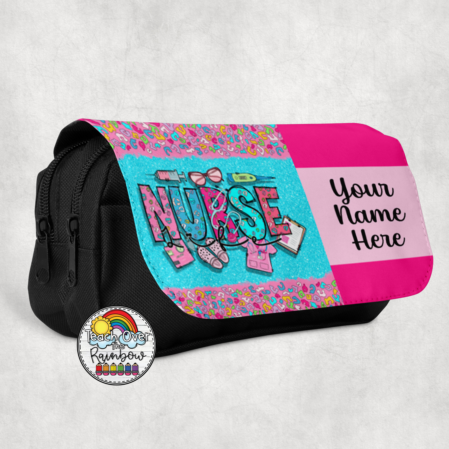 Pink Nurse Large Pencil Case for School & Office - Cute Makeup Organizer, Stationery Holder for Women & Girls - Perfect for Backpack, Purse, or Desk Organization