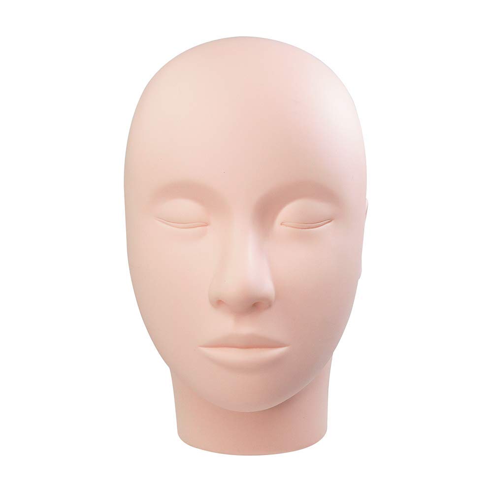 Professional Soft Touch Rubber Mannequin Head for Makeup & Lash Extension Practice - Realistic Cosmetology Training Head, Easy to Clean with Skincare Oil | Perfect for Beauty Students, Salon Training & Home Practice