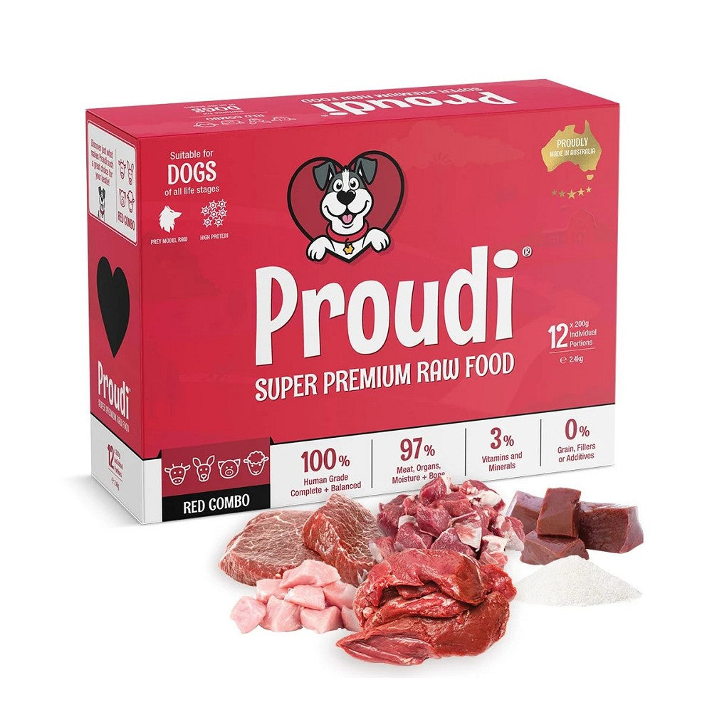 Frozen Raw Dog Food - Red Combo for Healthy Pets | Premium Natural Nutrition for Dogs | Perfect for Mealtime & Training Treats