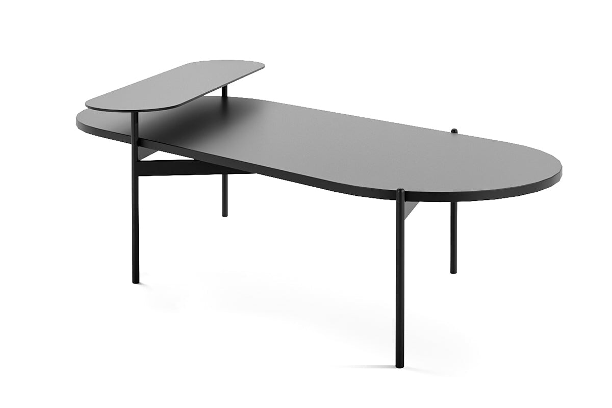 Modern Oval Coffee Table with Storage - Mid-Century Design for Living Room, Sofa & Lounge Furniture - Perfect for Small Spaces & Home Decor