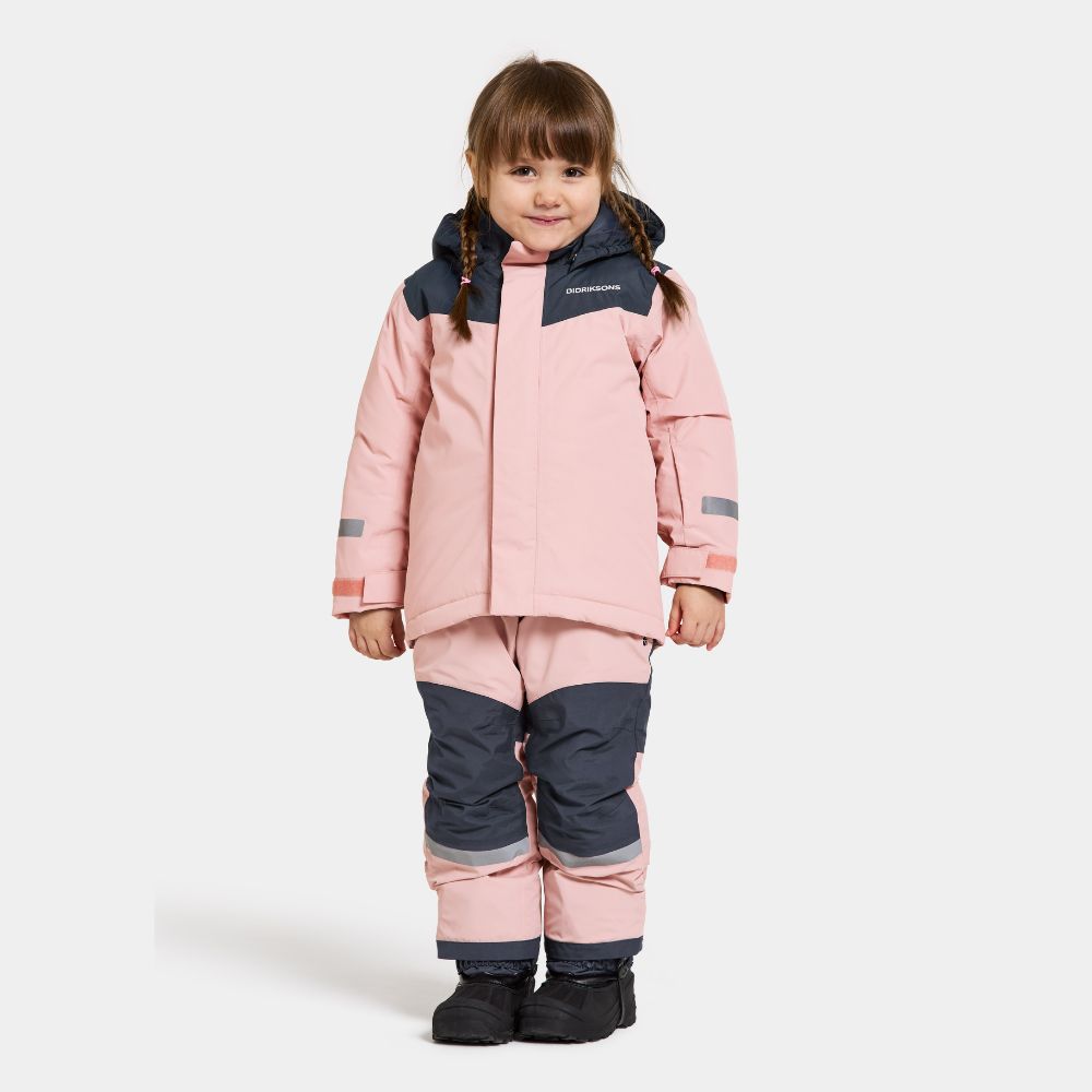 Didriksons Skare Kids Ski Jacket & Pants Set - Waterproof Winter Snowsuit for Girls & Boys, Insulated Warm Snow Jacket with Pants, Dusty Pink - Perfect for Skiing, Snowboarding & Outdoor Winter Activities